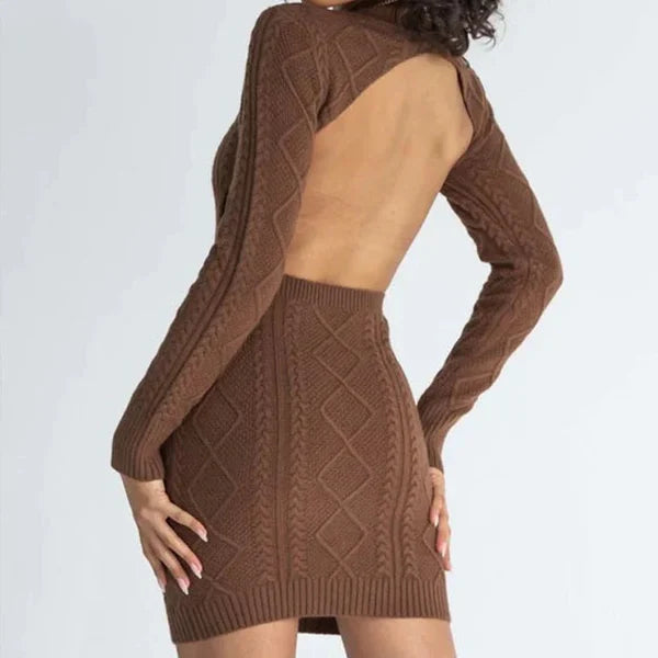 Levoire | Robe Dos Nu Avec Un Style Féminin Braun