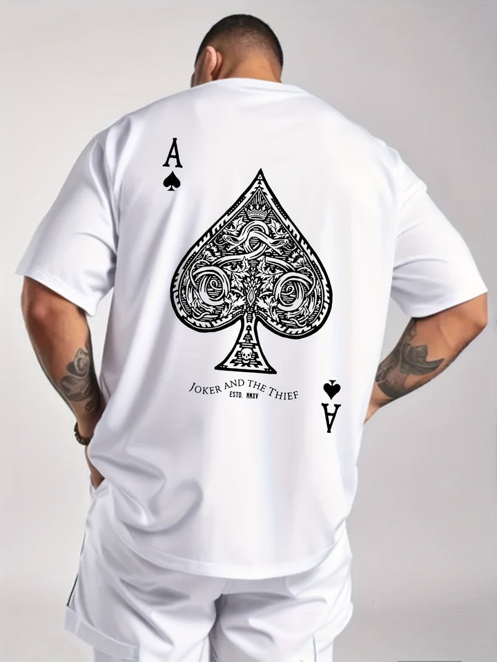 Levoire | Weinlese Ace Of Spades Impression T-Shirt D'Été Blanc