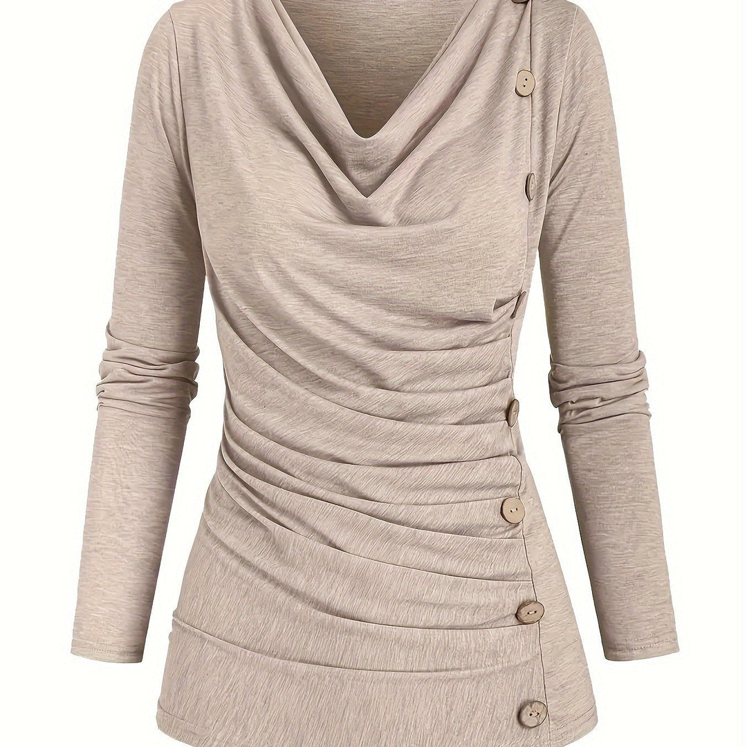 Levoire | Top Tricot Uni Avec Col Et Satin Abricot