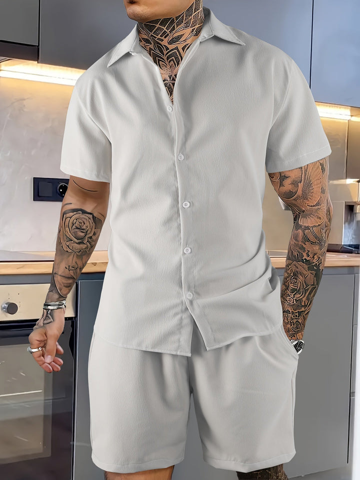 Levoire | Ensemble 2 Pièces Non Combinable Avec Une Chemise Réversible Et Un Short Gris argenté