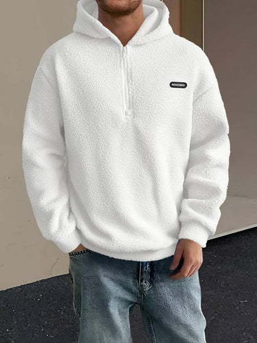 Levoire | Sweat à capuche en fleece à demi-zip à manches longues