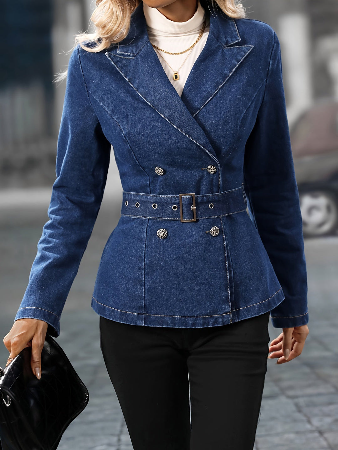 Levoire | Veste En Jean Adjustable Dans Un Bleu Fortement Usé Bleu profond