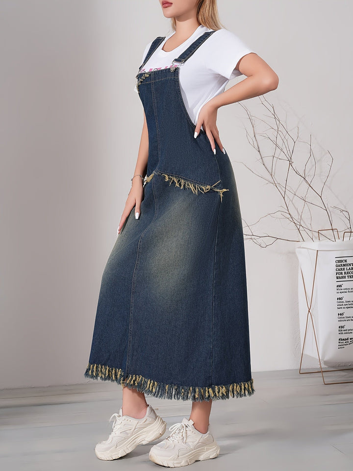 Levoire | Robe Maxi Denim Rentoa Avec Ourlet Brut Et Cordon Réglable