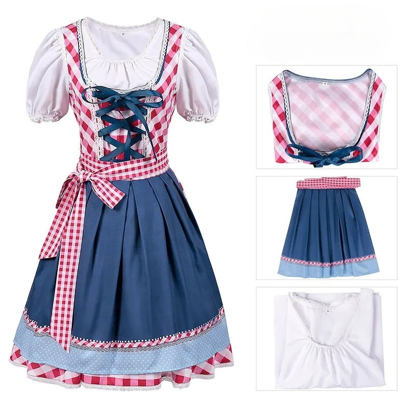 Levoire | Costume De Femme Robe Avec Tablier Et Chemisier - Rouge