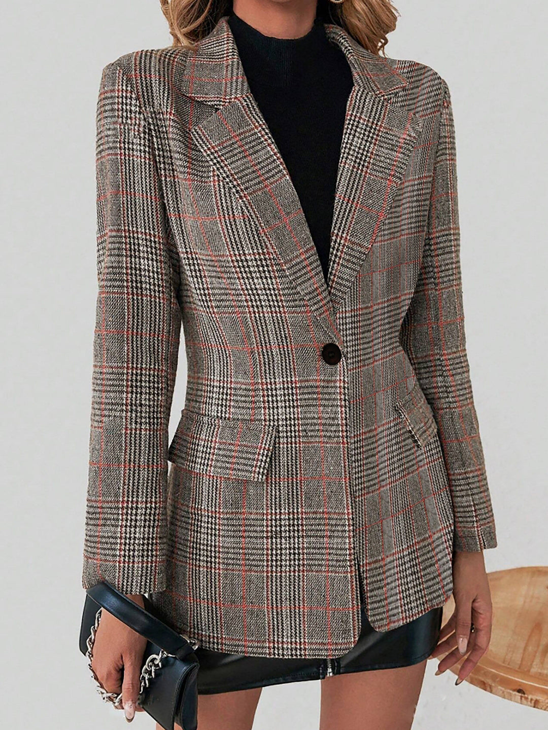 Levoire | Blazer À Carreaux Élégant À Manches Longues