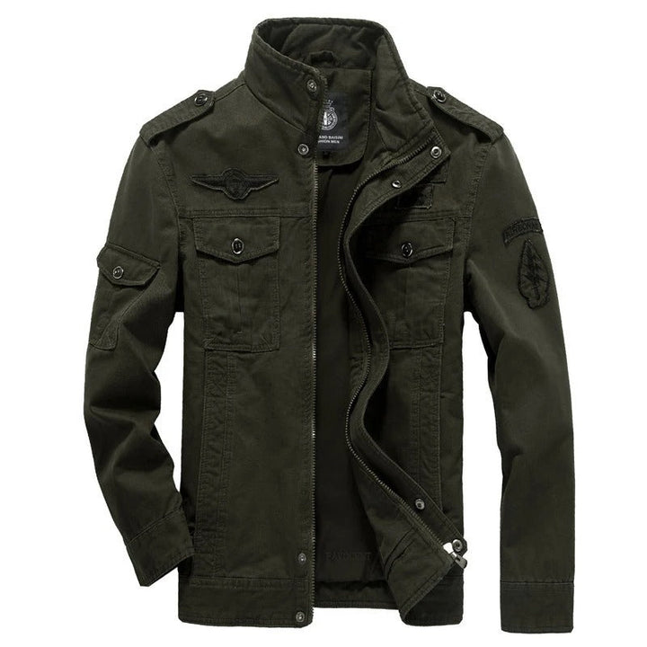 Levoire | Veste Inspirée Par L'Armée Avec Des Manches Longues Et Une Fermeture Éclair Avec Poches Vert