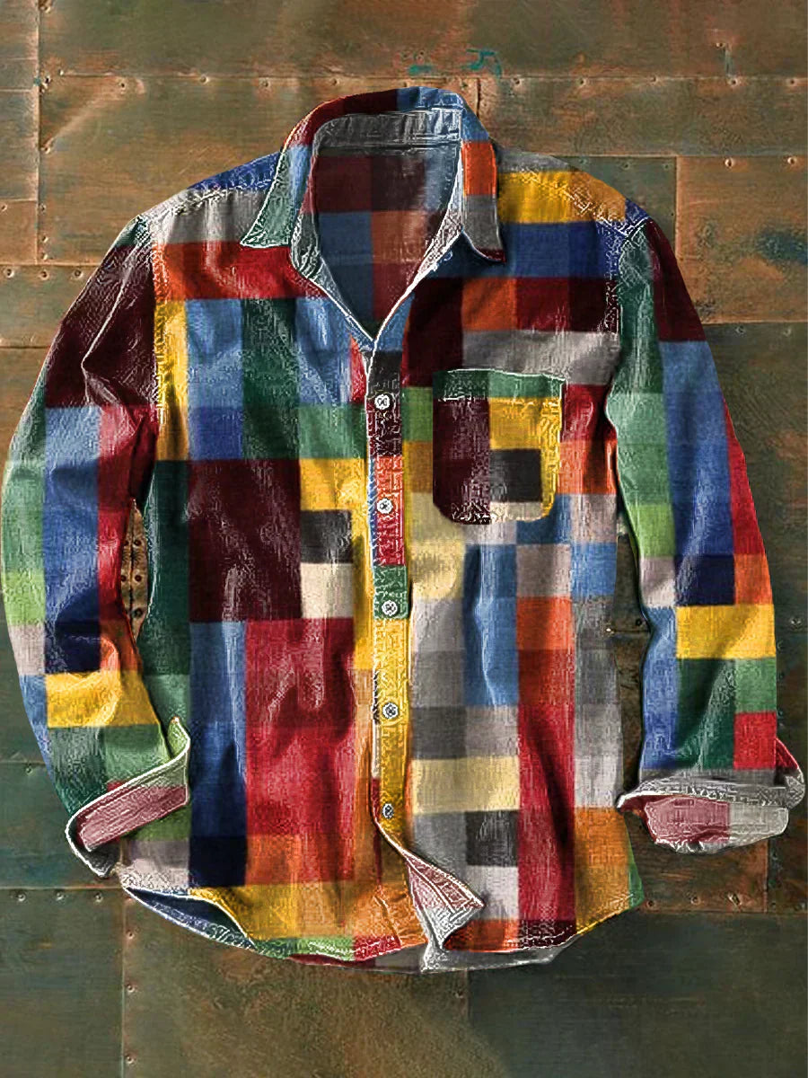 Levoire | Chemise Classique À Manches Longues Pour Hommes Multicolore