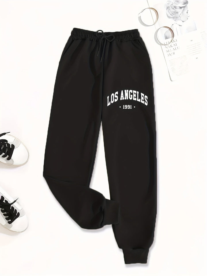 Levoire | Pantalons De Jogging Élégants Pour Femmes En Tissu Tricoté 100 % Polyester Noir