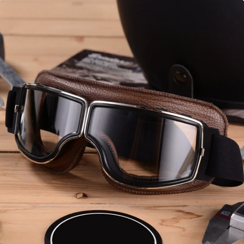 Levoire | Lunettes De Moto En Cuir Pour Hommes