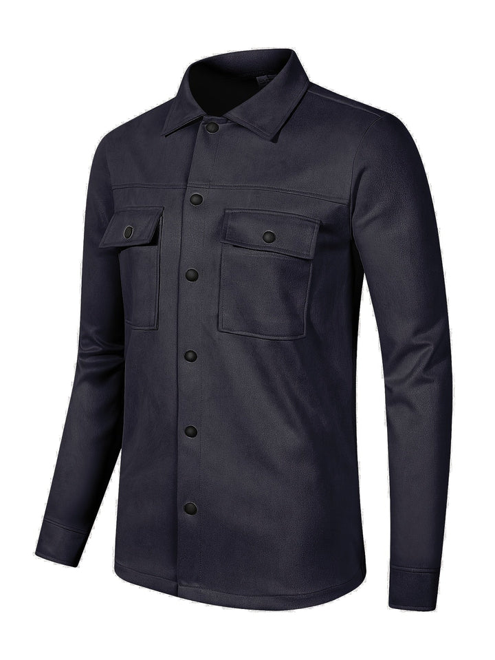 Levoire | Veste En Cuir Pu Pour Hommes Unie