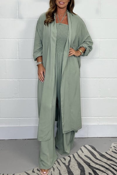 Levoire | Mode Ensemble 2 Pièces Femme Avec Sans Dos Et Pantalons Avec Jambe Vase Oliv