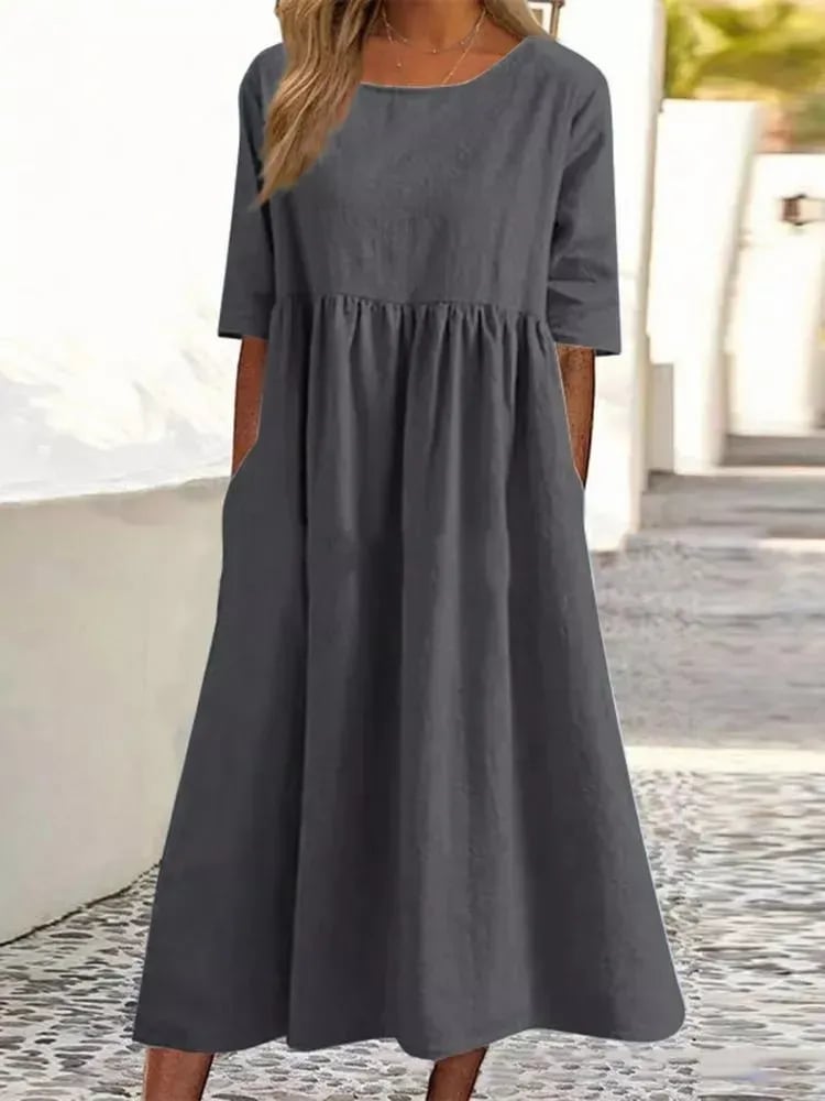 Levoire | Élégant Confortable Robe Coton Gris