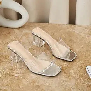 Levoire | Jupes avec talon en cristal Argent 6 cm