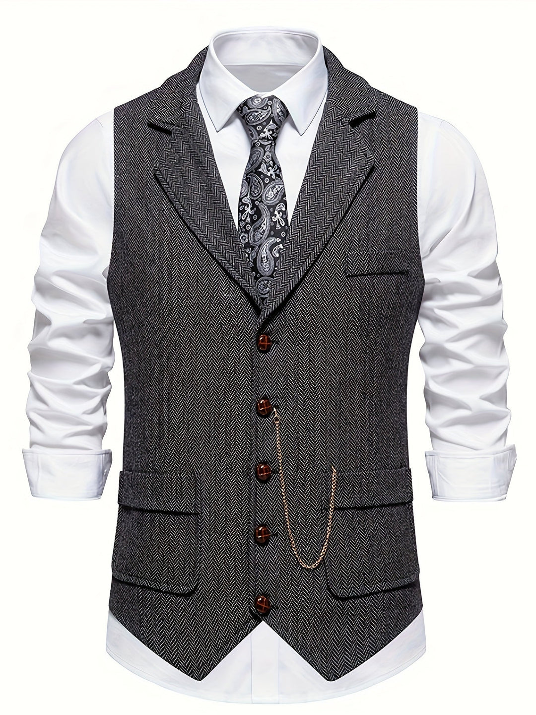 Levoire | Gilet Rétro Avec Motifs Marins Gris foncé
