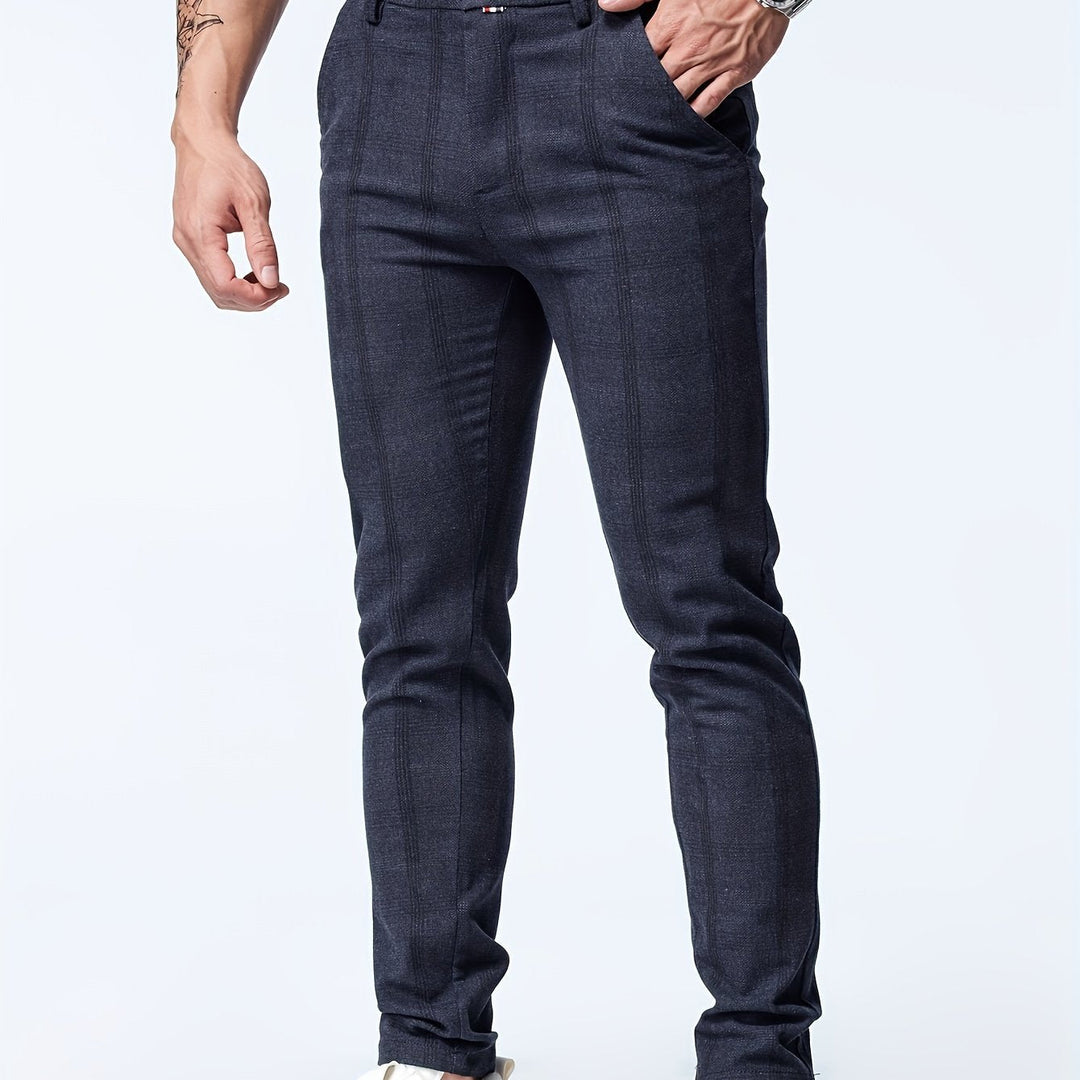 Levoire | Pantalons Décontractés Slim Fit À Motifs Pour Hommes Non bleu