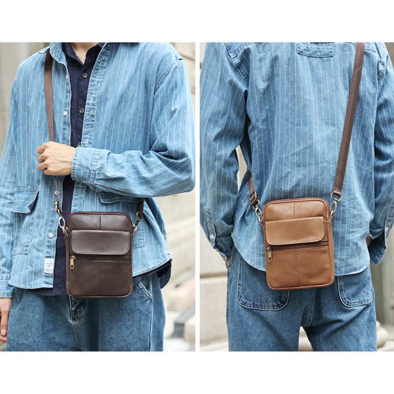 Levoire | Petit Sac À Bandoulière En Cuir Véritable Pour Hommes