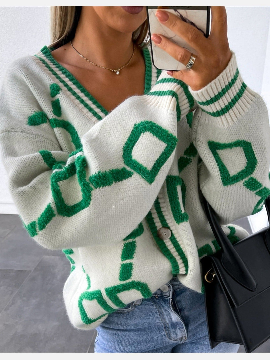 Levoire | Gilet En Tricot Géométrique Chaud Blanc (Quasi épuisé)
