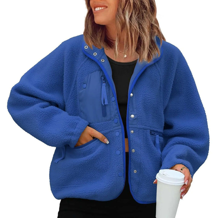 Levoire | Veste En Polaire Chaude Avec Poches Bleu