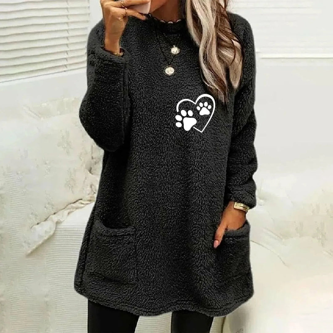 Levoire | Pull over en coton pour femmes à manches longues Noir
