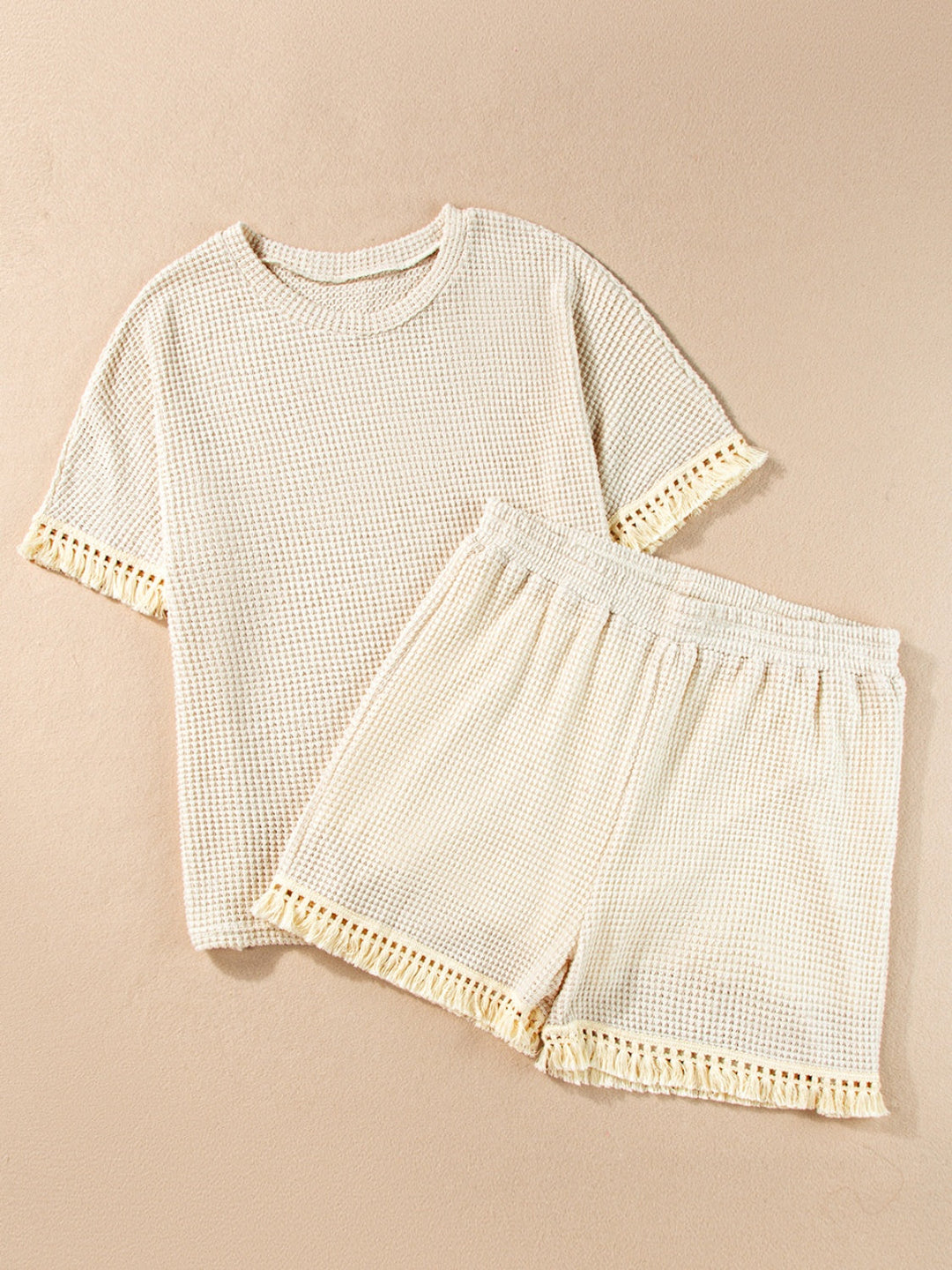 Levoire | Franges T-Shirt Col Rond Et Ensemble Shorts