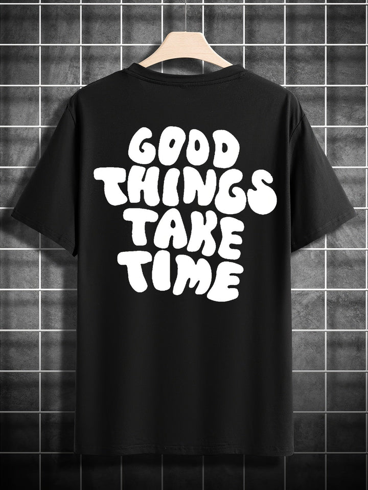 Levoire | 3 T-Shirts Pour Hommes Avec Lettres, Manches Courtes, Col Rond