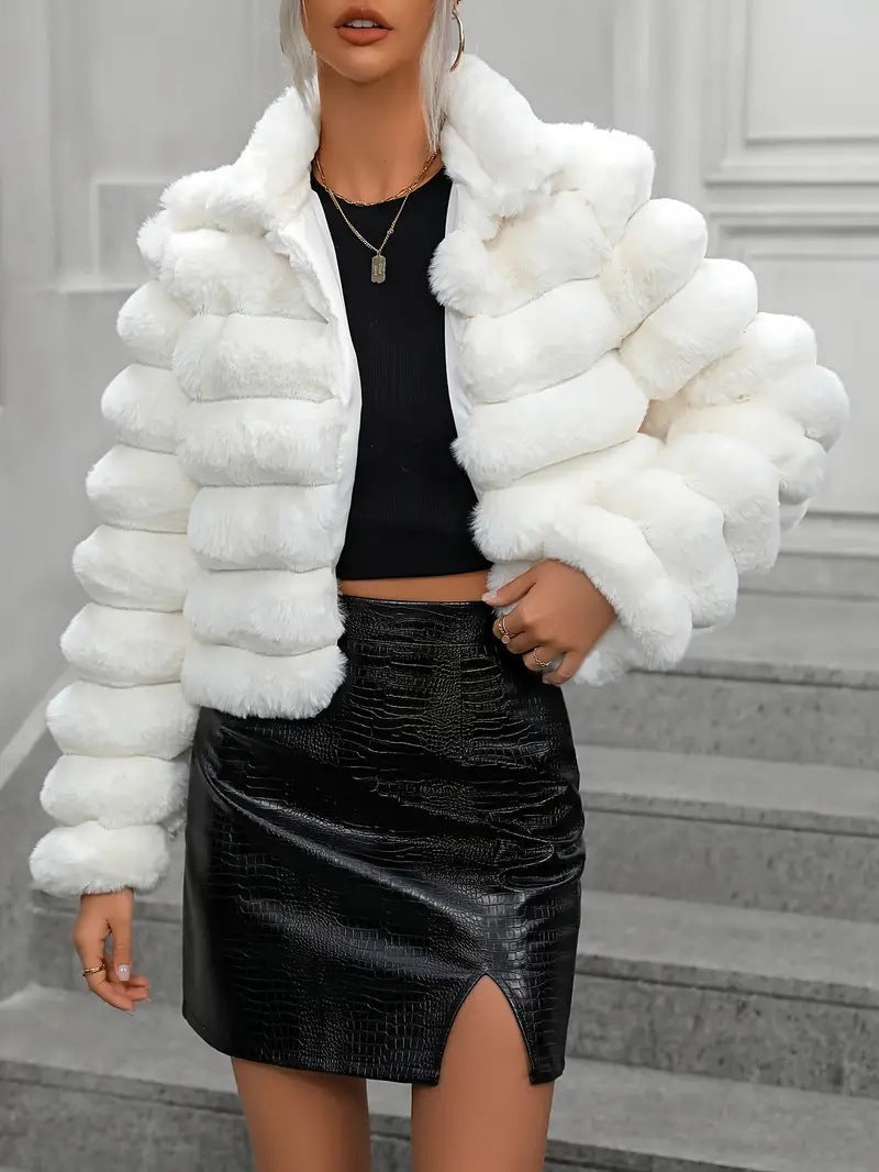 Levoire | Manteau Fourrure Synthétique Automne Blanc