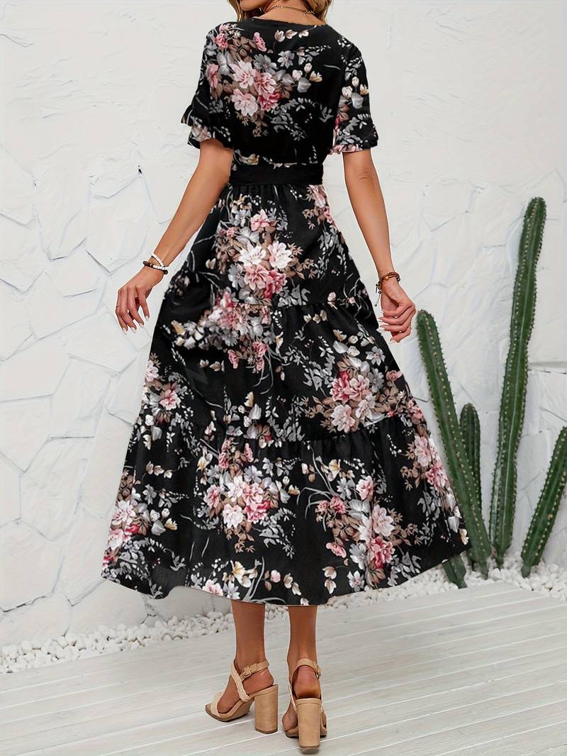 Levoire | Robe À Manches Courtes Avec Imprimé Floral