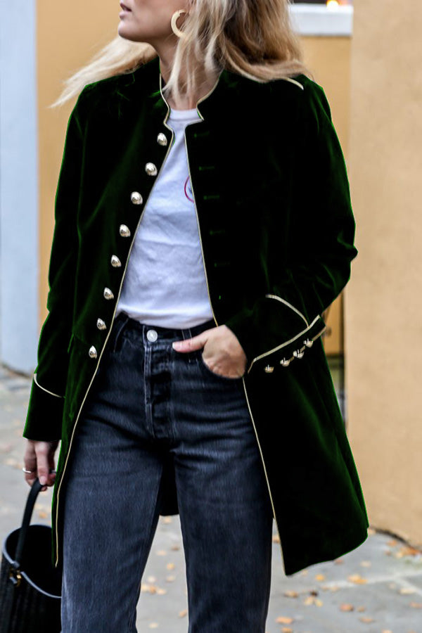 Levoire | Veste En Velours Réversible Avec Look Militaire Pour Femmes