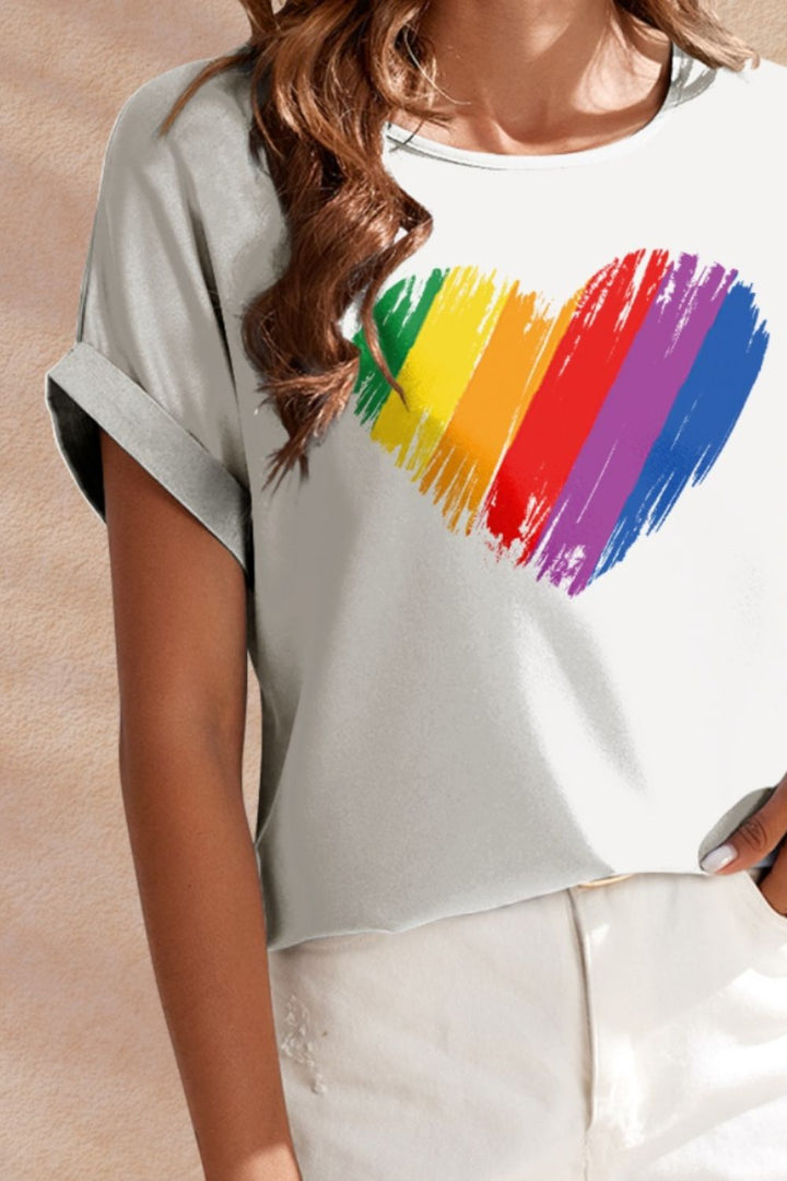 Levoire | FAM-FAM Cœur Col rond Manches courtes T-shirt