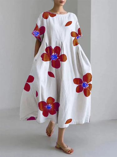 Levoire | Robe À Fleurs Délicieuse Et Décontractée Avec Encolure Ronde Pour Femmes Au Printemps Et En Été