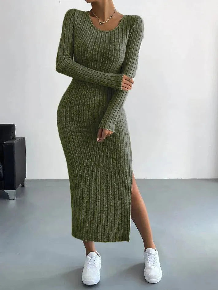 Levoire | Robe longue décontractée pour femmes vertige vert