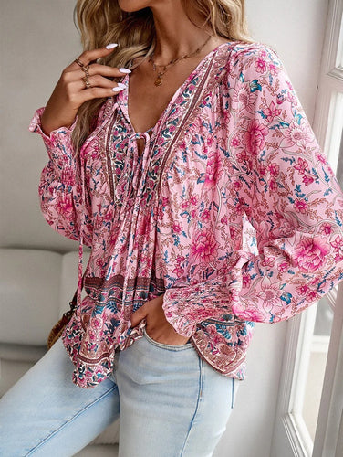 Levoire | Renno Chemise À Manches Longues Imprimée Avec Col En V Pour Un Look Tendance