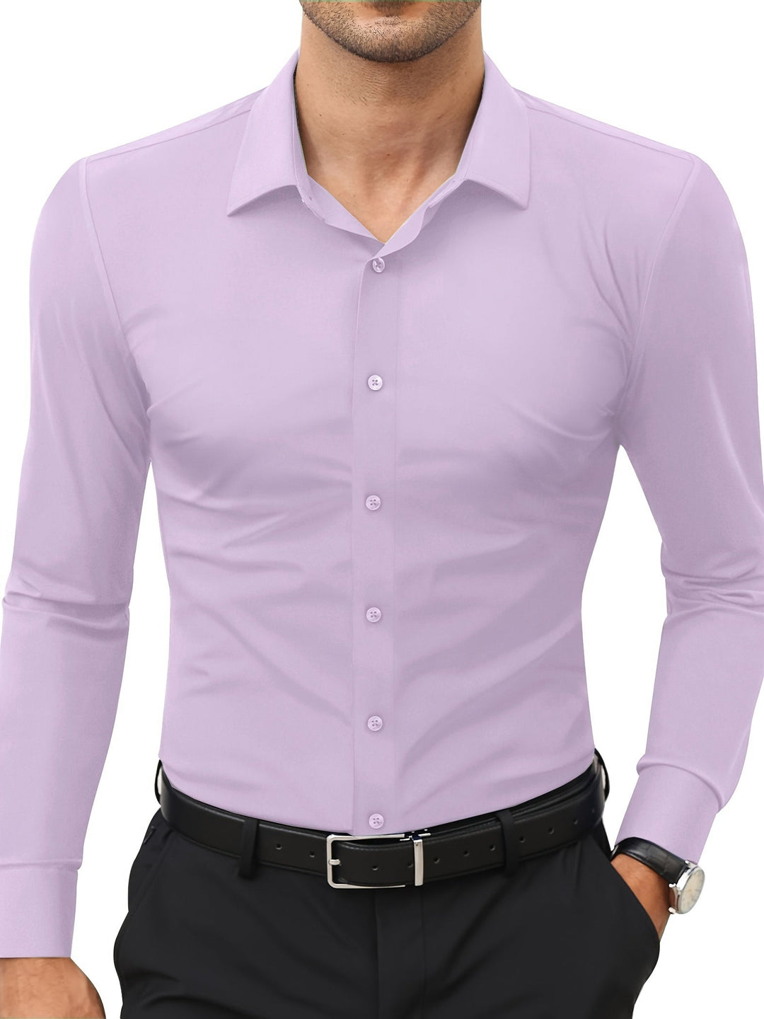 Levoire | Slim Fit Stretch Chemise Homme Boutonnée Hellulila