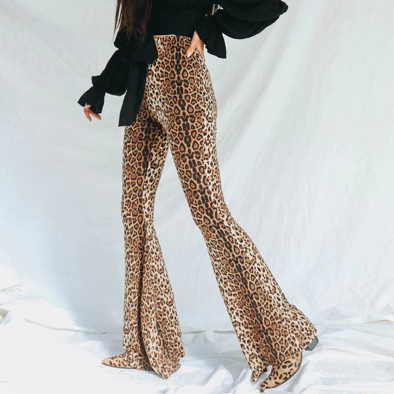Levoire | Pantalon Évasé Animal Un Pantalon Élégant Et Sexy Léopard
