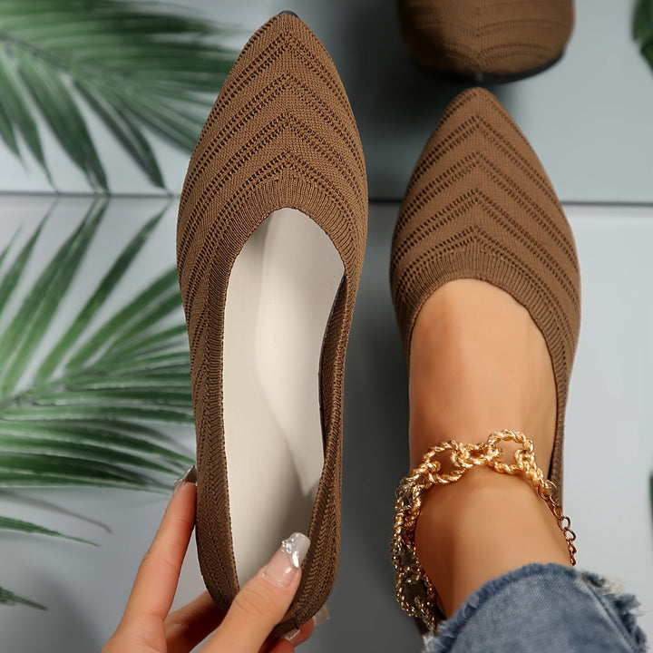 Levoire | Comfortable Pointed Toe Glide Shoes Lumière brune