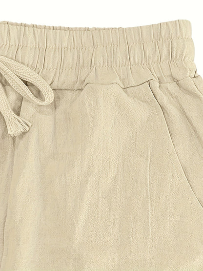 Levoire | Loisirs Coton Lin Pantalons Couleur Unie