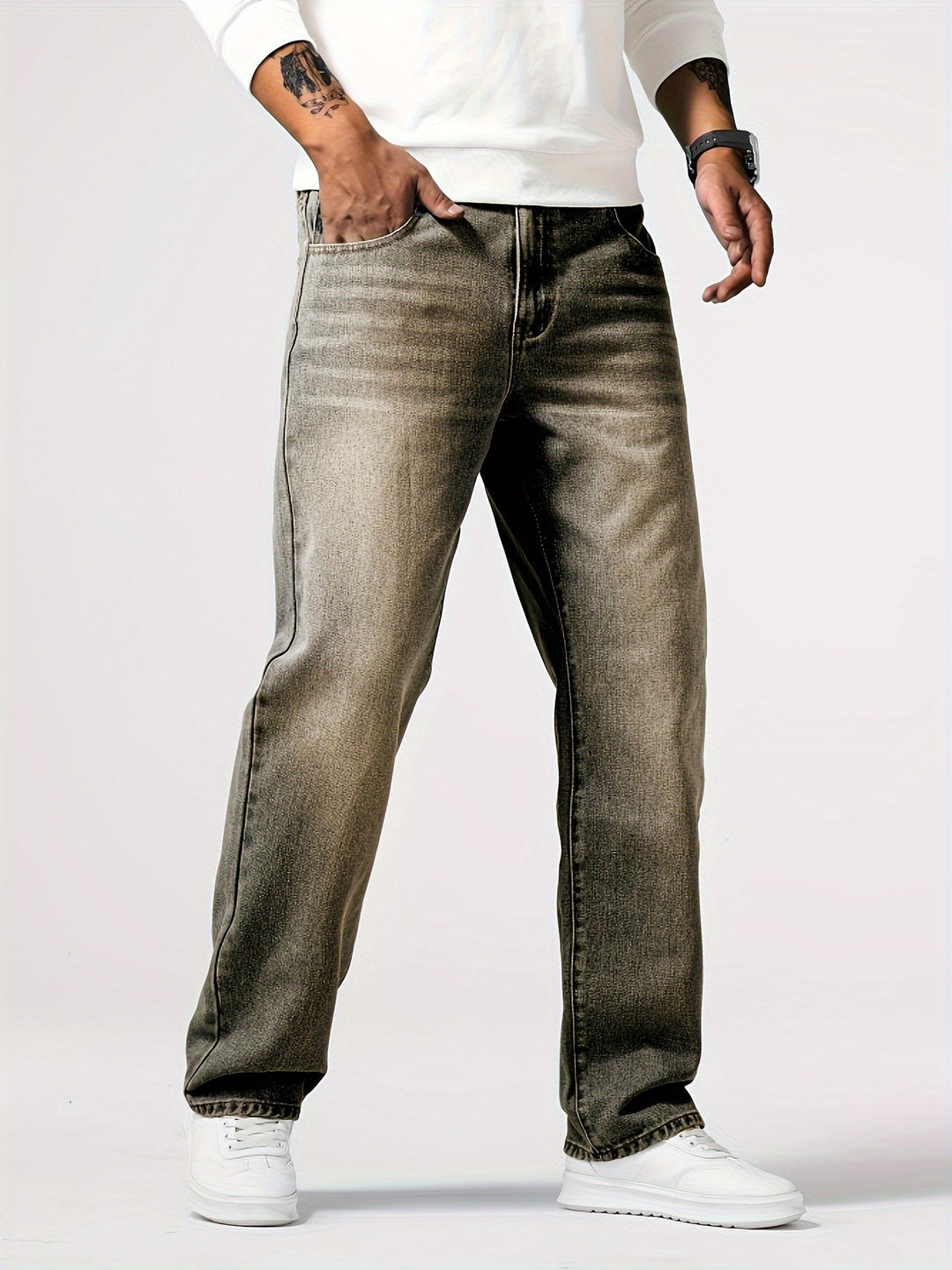 Levoire | Pantalons Détente Rento Droits Khaki Couleur