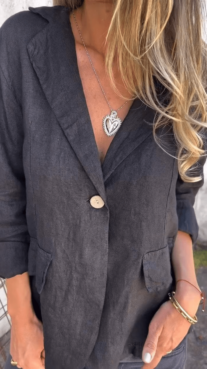 Levoire | Veste Décontractée À Revers À Un Bouton Noir