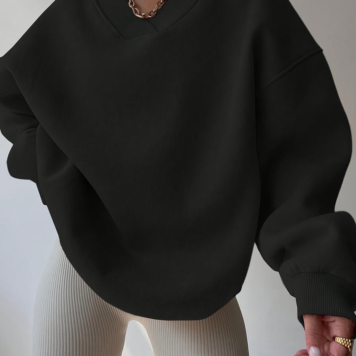 Levoire | Sweatshirt À Col Rond Avec Épaules Tombantes Noir