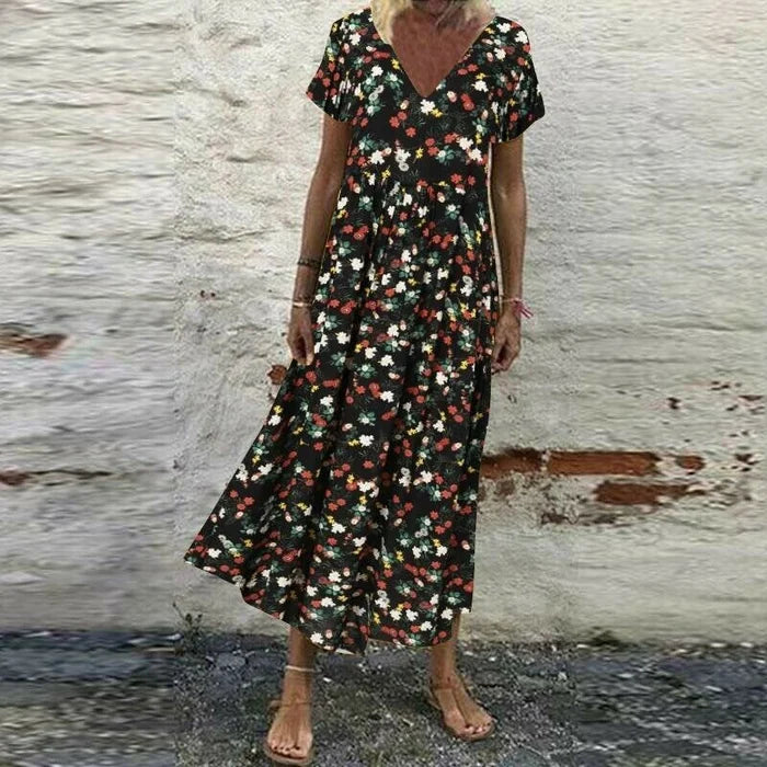 Levoire | Robe Fleurie D'Été Noir