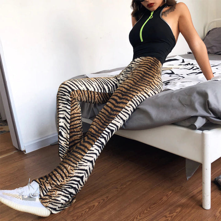 Levoire | Pantalon Évasé Animal Un Pantalon Élégant Et Sexy Tigre S