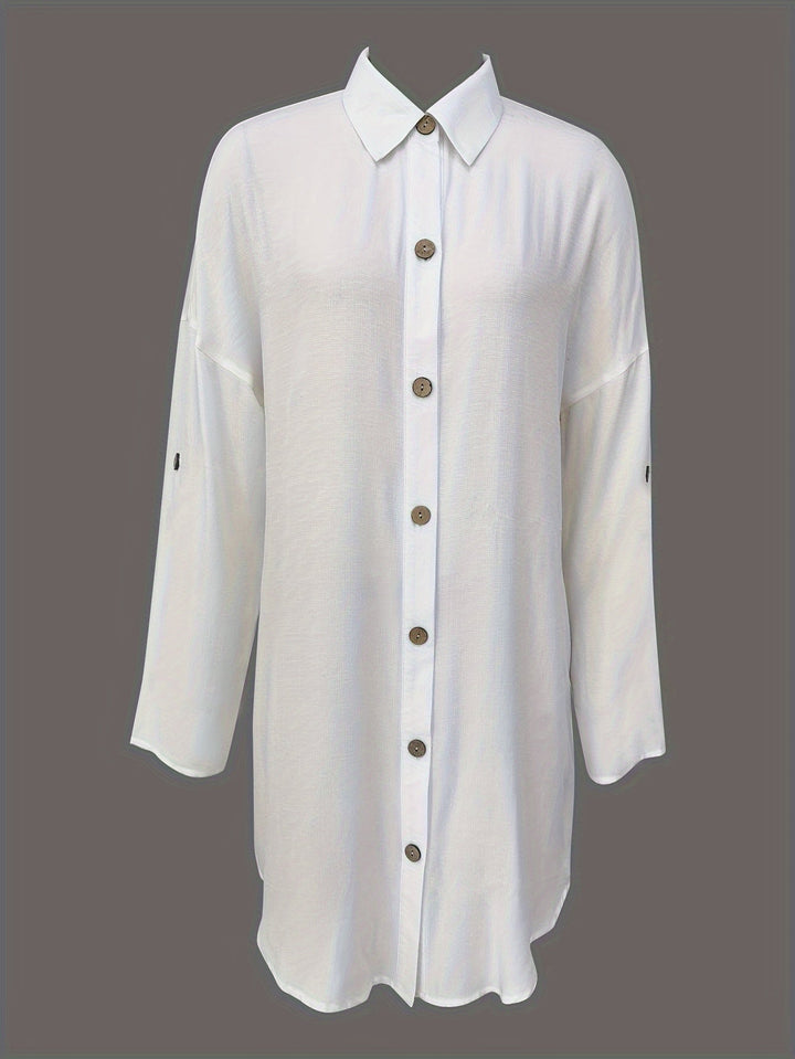 Levoire | Non Fusionné Chemise À Col Décontractée Robe À Boutons Et À Manches Longues