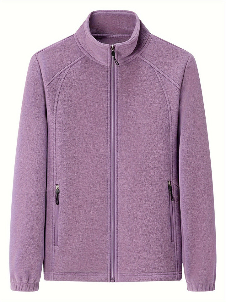 Levoire | Veste À Manches Longues Avec Col Montant En Douceur Avec Fermeture Éclair Lilas