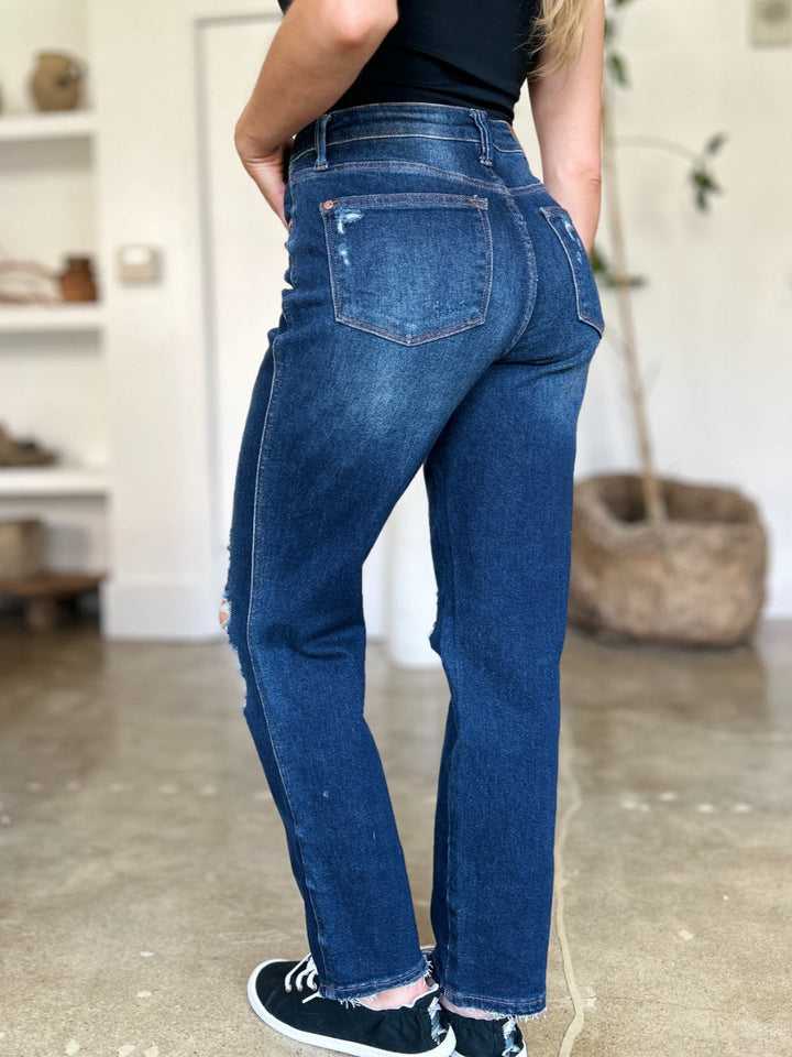 Levoire | Judy Blue Taille Haute Rigide Magic Heavy Destroy Jean Droit