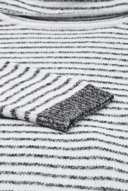 Levoire | Pull Ample Gris Raye, Parfait Pour Les Journees Decontractees