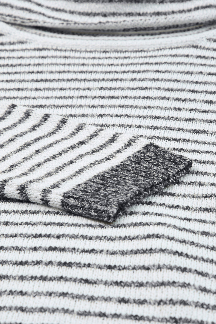 Levoire | Pull Ample Gris Raye, Parfait Pour Les Journees Decontractees