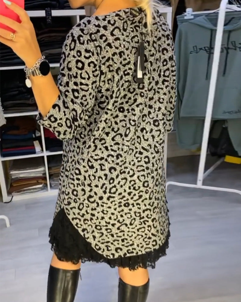 Levoire | Robe Midi Léopard Élégante