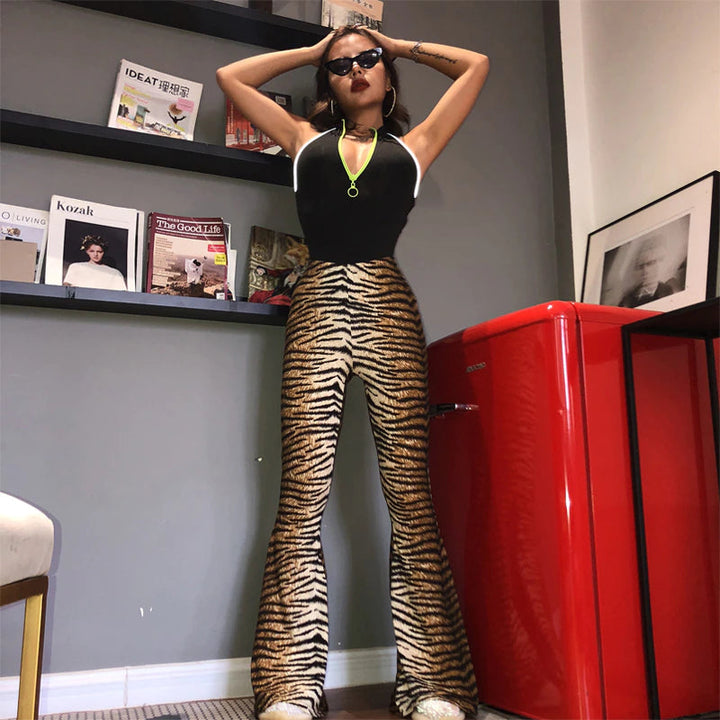 Levoire | Pantalon Évasé Animal Un Pantalon Élégant Et Sexy
