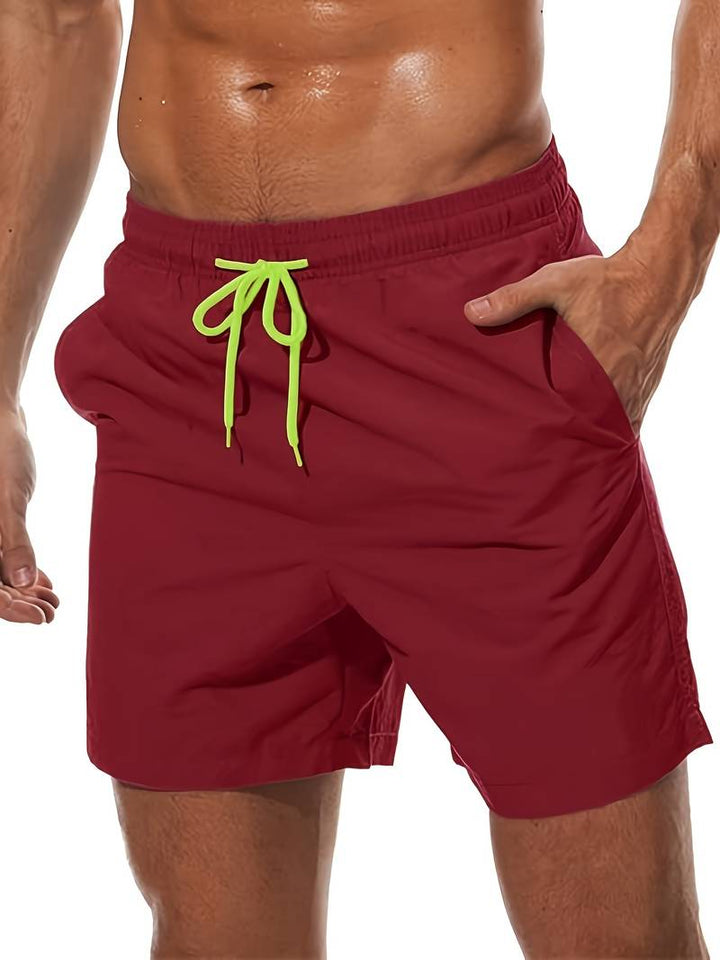 Levoire | Shorts De Bain Décontractés Avec Doublure En Mesh Bourgogne