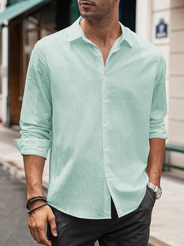 Levoire | Chemise Décontractée À Manches Longues Pour Styles Décontractés Émeraude